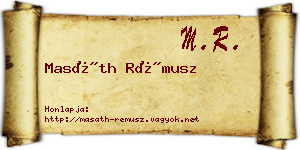 Masáth Rémusz névjegykártya